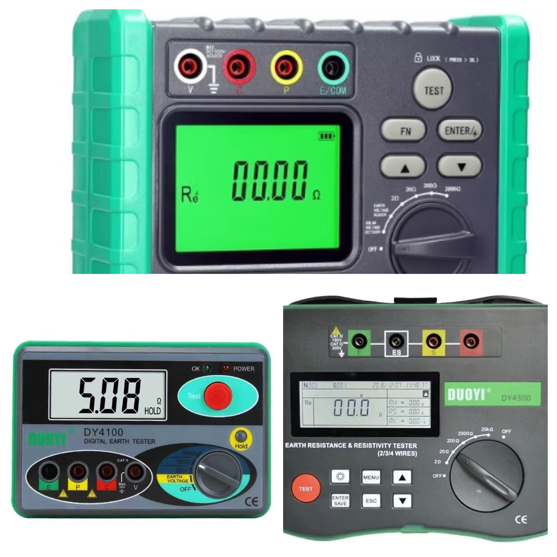 Quick overview of all DUOYI ground resistance testers’ simple introductions.