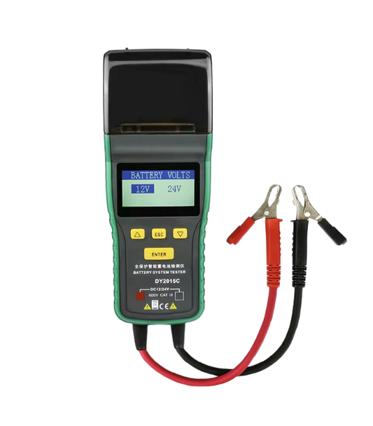 DUOYI DY2015B DY2015C Car Battery Tester with Printer 12V/24V LED Screen Battery & Cranking & Charging & Max Load Test Portable