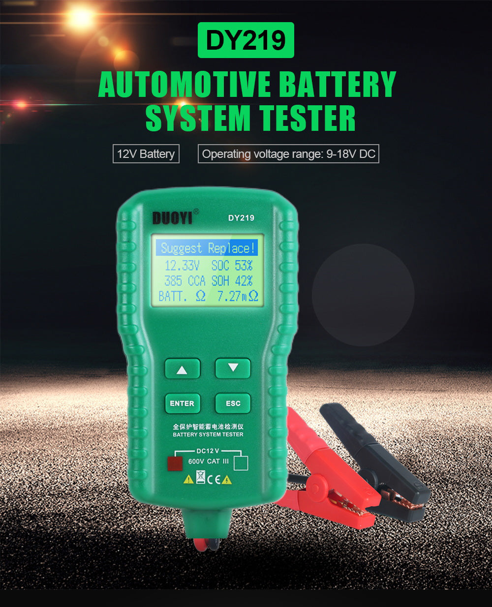 jiuy] Batterie Tester 12V LCD Digital Auto Batterie Analyzer Lade Ankurbeln  System Tester Auto Batterie Checker Diagnose Werkzeug